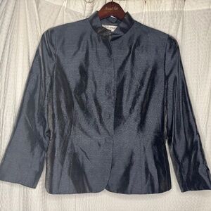 Giorgio Armani Le Collezioni Womens Blazer/Jacket Silk Gray Size 12 Made Italy